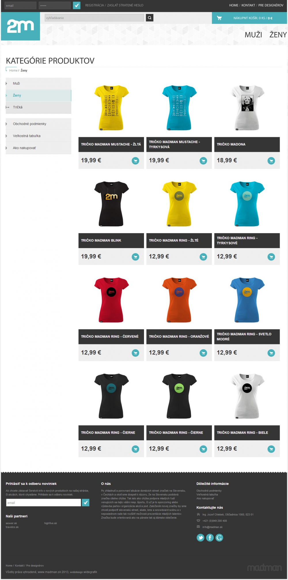 Madman Madclothing E-Shop - Výpis produktů